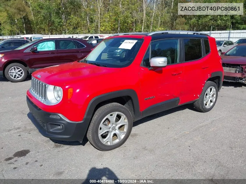 ZACCJBDT4GPC80861 2016 Jeep Renegade Limited