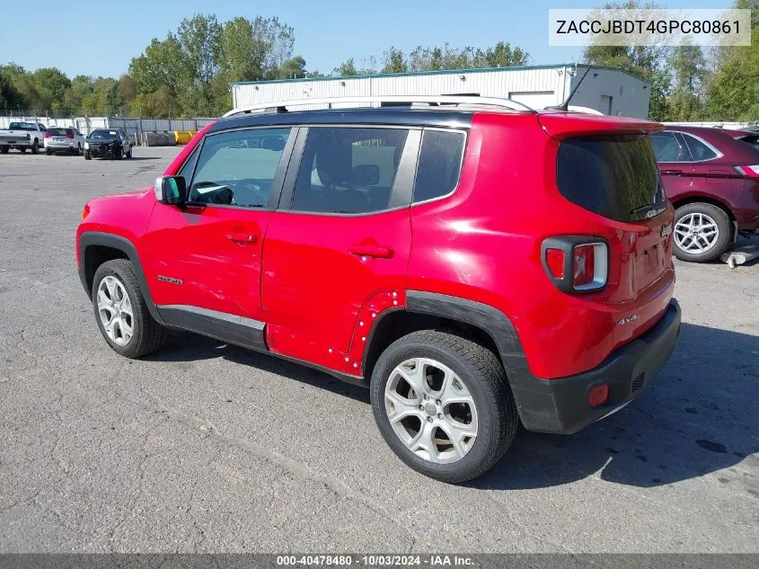 ZACCJBDT4GPC80861 2016 Jeep Renegade Limited