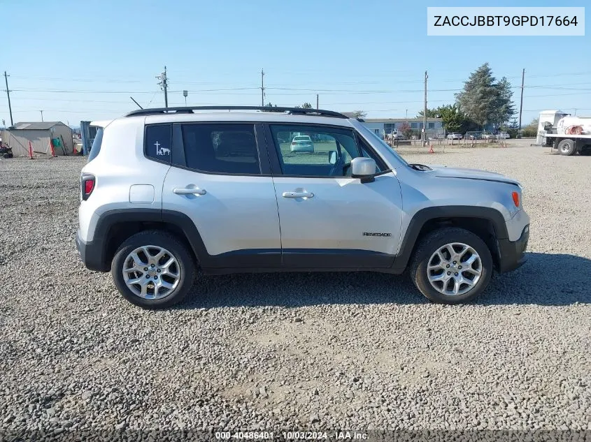 2016 Jeep Renegade Latitude VIN: ZACCJBBT9GPD17664 Lot: 40486401