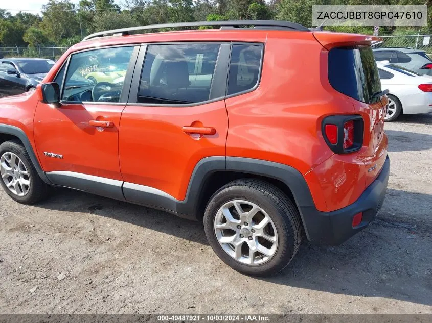 2016 Jeep Renegade Latitude VIN: ZACCJBBT8GPC47610 Lot: 40487921