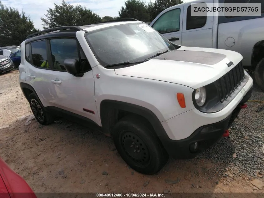 2016 Jeep Renegade Trailhawk VIN: ZACCJBCT8GPD57765 Lot: 40512406