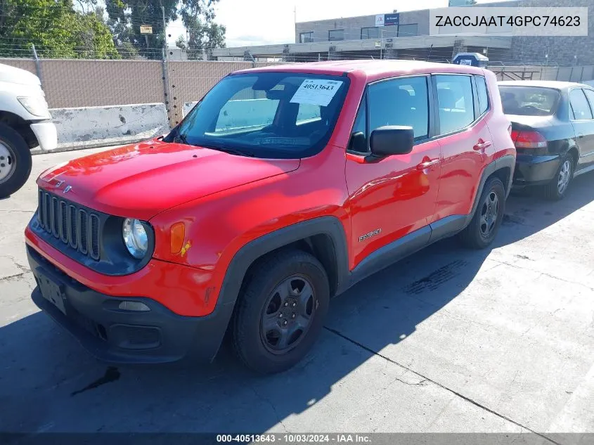 2016 Jeep Renegade Sport VIN: ZACCJAAT4GPC74623 Lot: 40513643