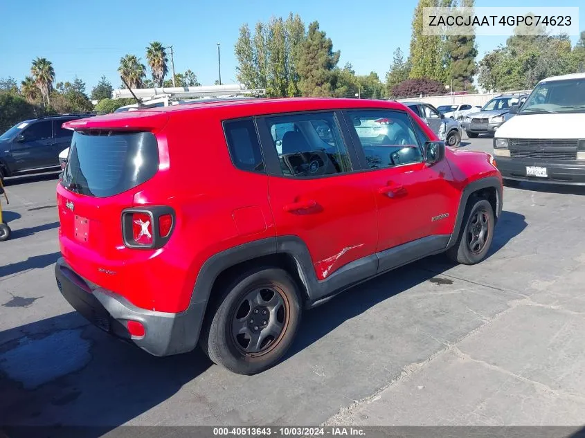 2016 Jeep Renegade Sport VIN: ZACCJAAT4GPC74623 Lot: 40513643