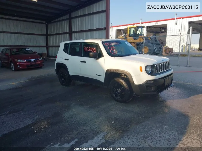 ZACCJBAW3GPC60115 2016 Jeep Renegade Sport