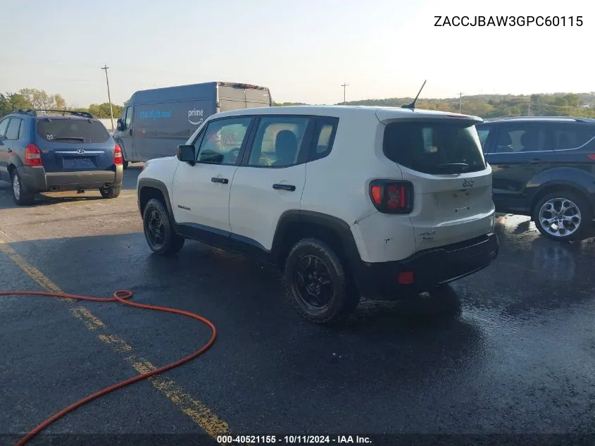 ZACCJBAW3GPC60115 2016 Jeep Renegade Sport