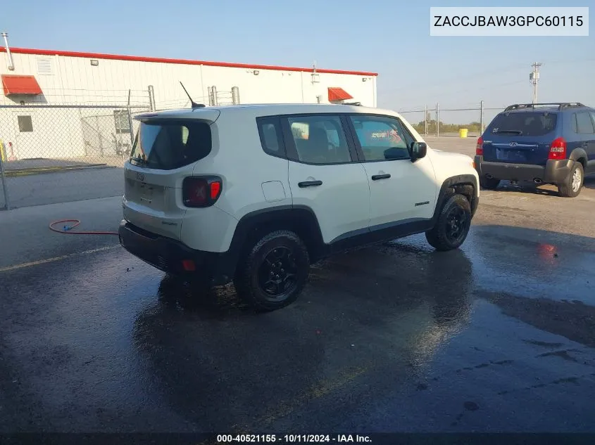 ZACCJBAW3GPC60115 2016 Jeep Renegade Sport