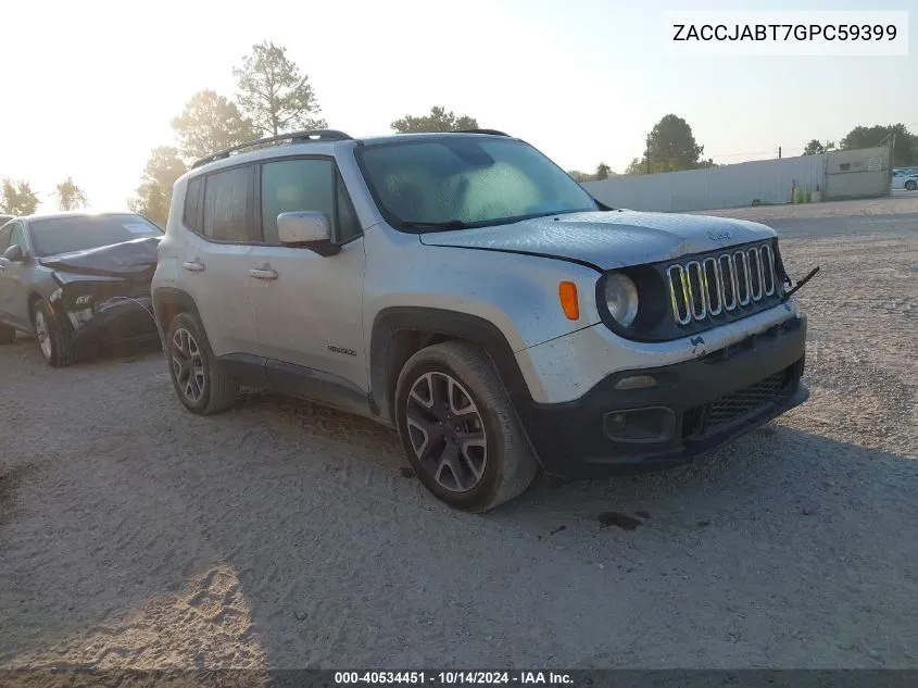 2016 Jeep Renegade Latitude VIN: ZACCJABT7GPC59399 Lot: 40534451