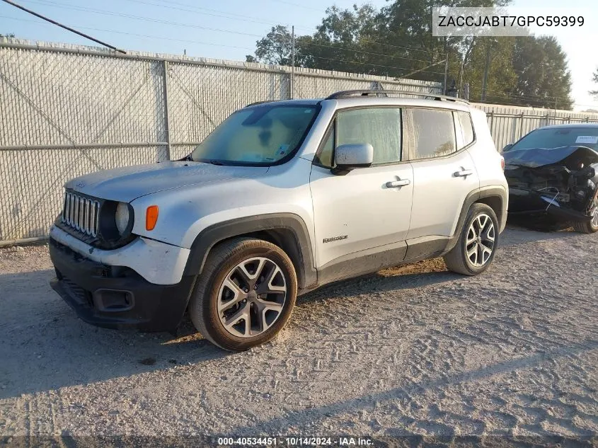 2016 Jeep Renegade Latitude VIN: ZACCJABT7GPC59399 Lot: 40534451