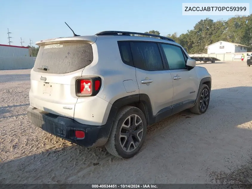 2016 Jeep Renegade Latitude VIN: ZACCJABT7GPC59399 Lot: 40534451