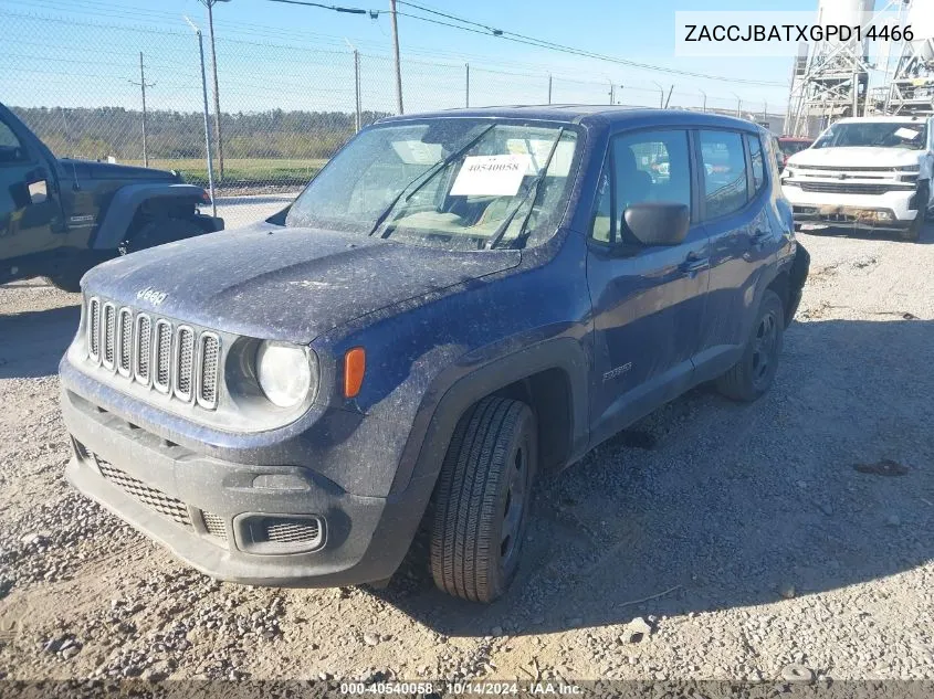 2016 Jeep Renegade Sport VIN: ZACCJBATXGPD14466 Lot: 40540058