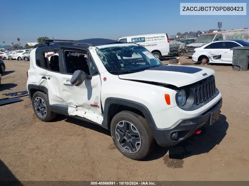 2016 Jeep Renegade Trailhawk VIN: ZACCJBCT7GPD80423 Lot: 40566991