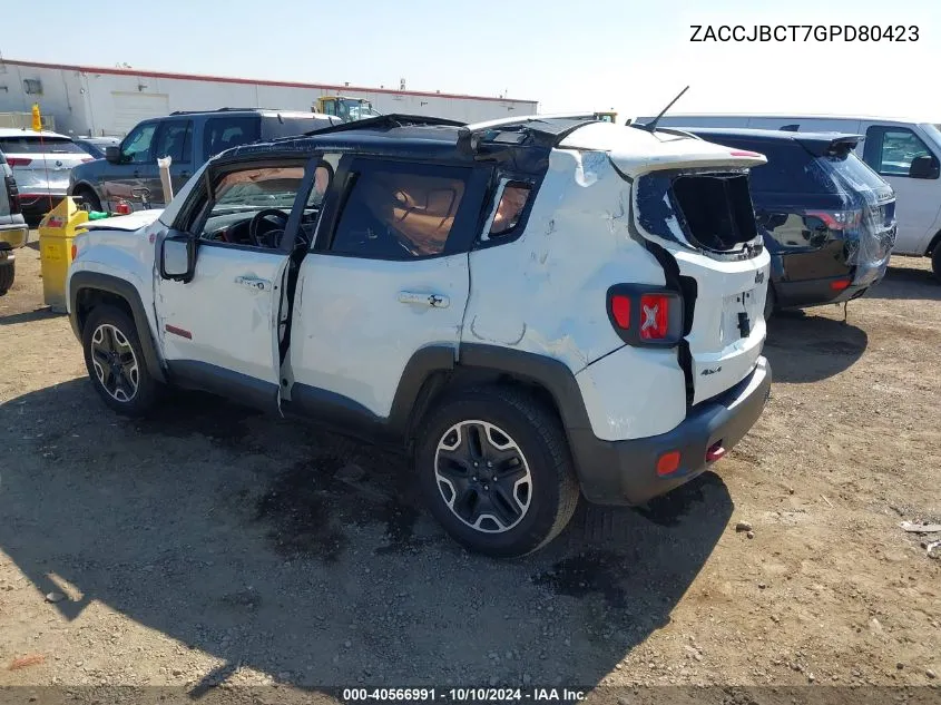 2016 Jeep Renegade Trailhawk VIN: ZACCJBCT7GPD80423 Lot: 40566991