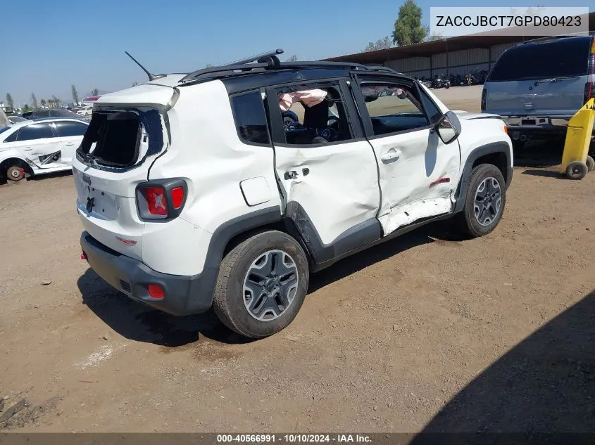 2016 Jeep Renegade Trailhawk VIN: ZACCJBCT7GPD80423 Lot: 40566991