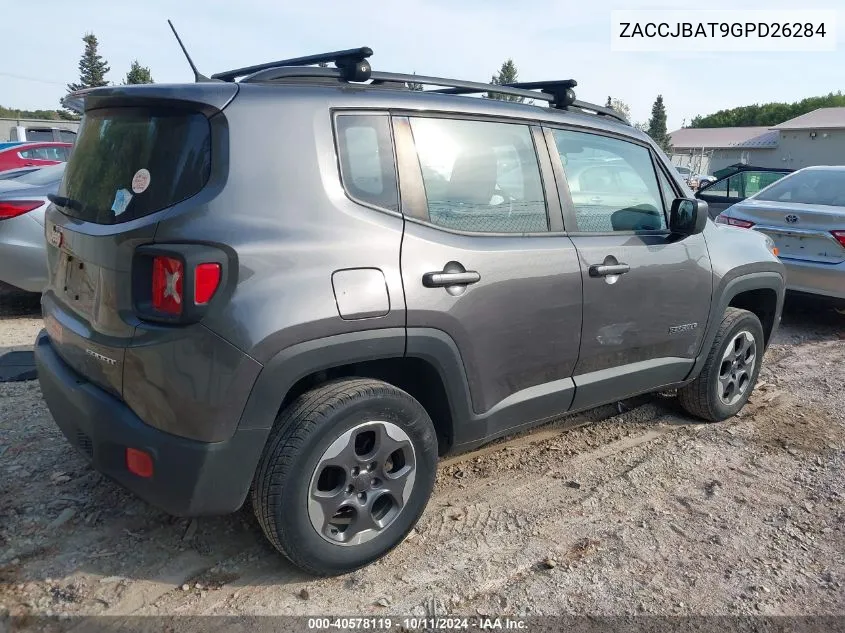 2016 Jeep Renegade Sport VIN: ZACCJBAT9GPD26284 Lot: 40578119