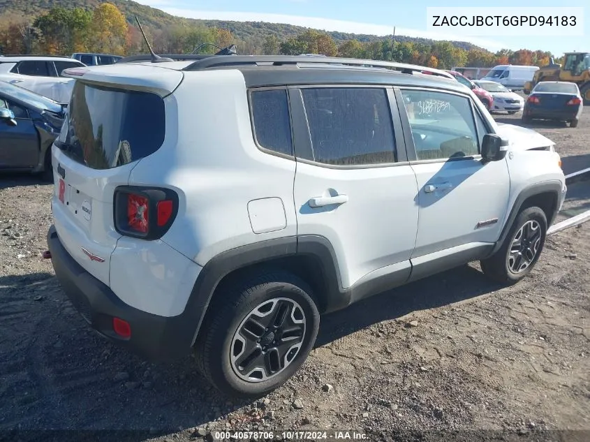 ZACCJBCT6GPD94183 2016 Jeep Renegade Trailhawk