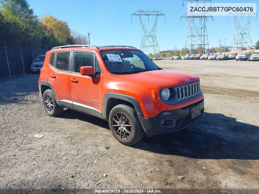 2016 Jeep Renegade Latitude VIN: ZACCJBBT7GPC60476 Lot: 40578779