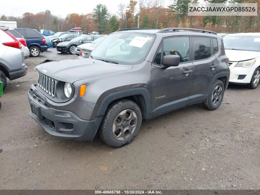 2016 Jeep Renegade Sport VIN: ZACCJAAWXGPD85526 Lot: 40685798