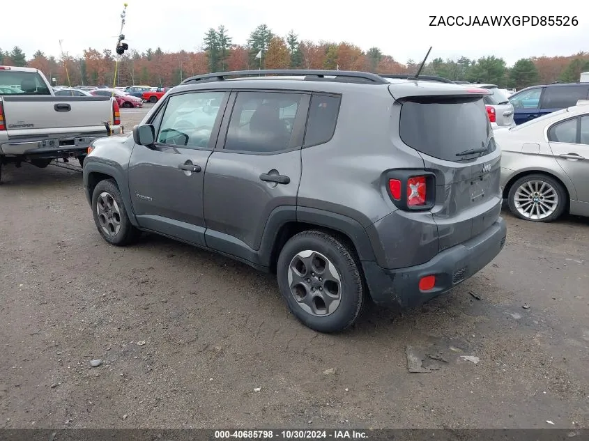 ZACCJAAWXGPD85526 2016 Jeep Renegade Sport