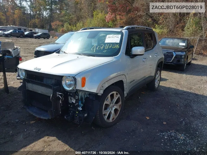 ZACCJBDT6GPD28019 2016 Jeep Renegade Limited