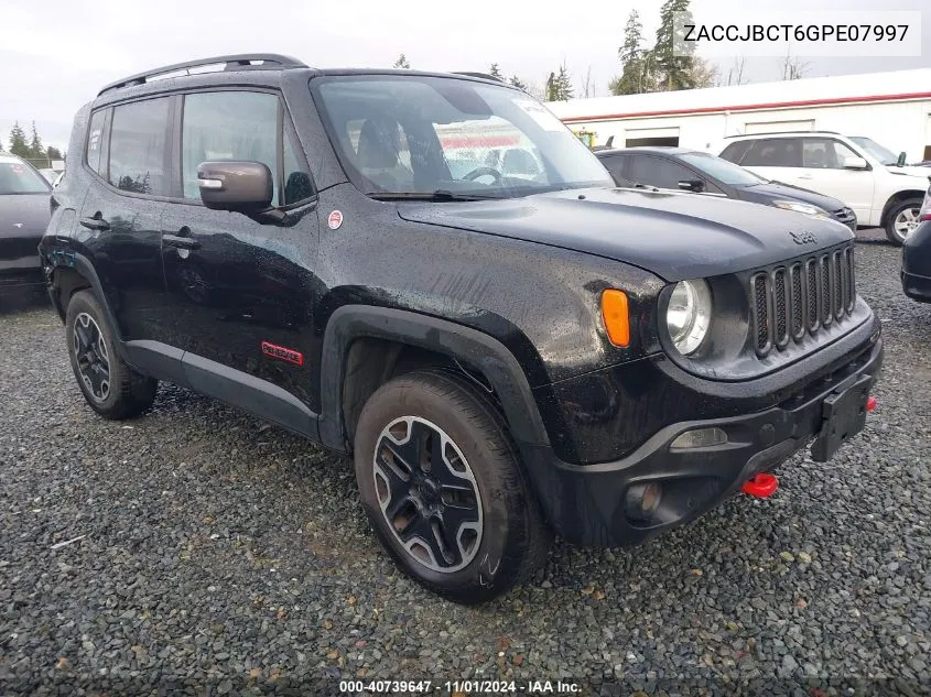 2016 Jeep Renegade Trailhawk VIN: ZACCJBCT6GPE07997 Lot: 40739647