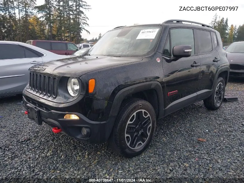 2016 Jeep Renegade Trailhawk VIN: ZACCJBCT6GPE07997 Lot: 40739647