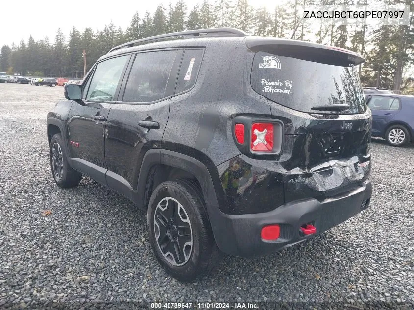 2016 Jeep Renegade Trailhawk VIN: ZACCJBCT6GPE07997 Lot: 40739647