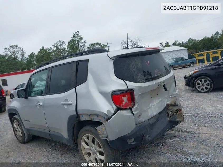 2016 Jeep Renegade Latitude VIN: ZACCJABT1GPD91218 Lot: 40793046