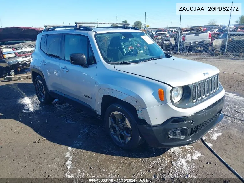 2016 Jeep Renegade Sport VIN: ZACCJAAT2GPD82772 Lot: 40838116