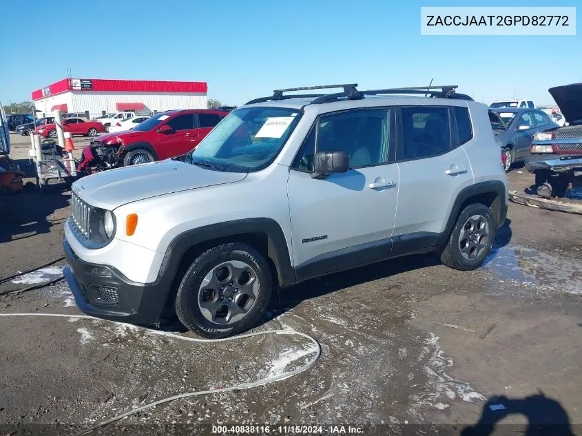 2016 Jeep Renegade Sport VIN: ZACCJAAT2GPD82772 Lot: 40838116