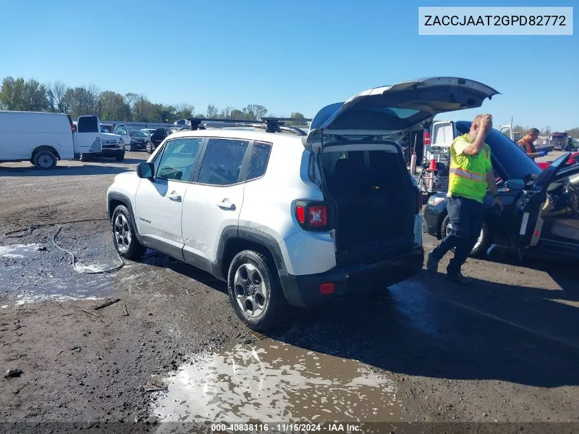 2016 Jeep Renegade Sport VIN: ZACCJAAT2GPD82772 Lot: 40838116