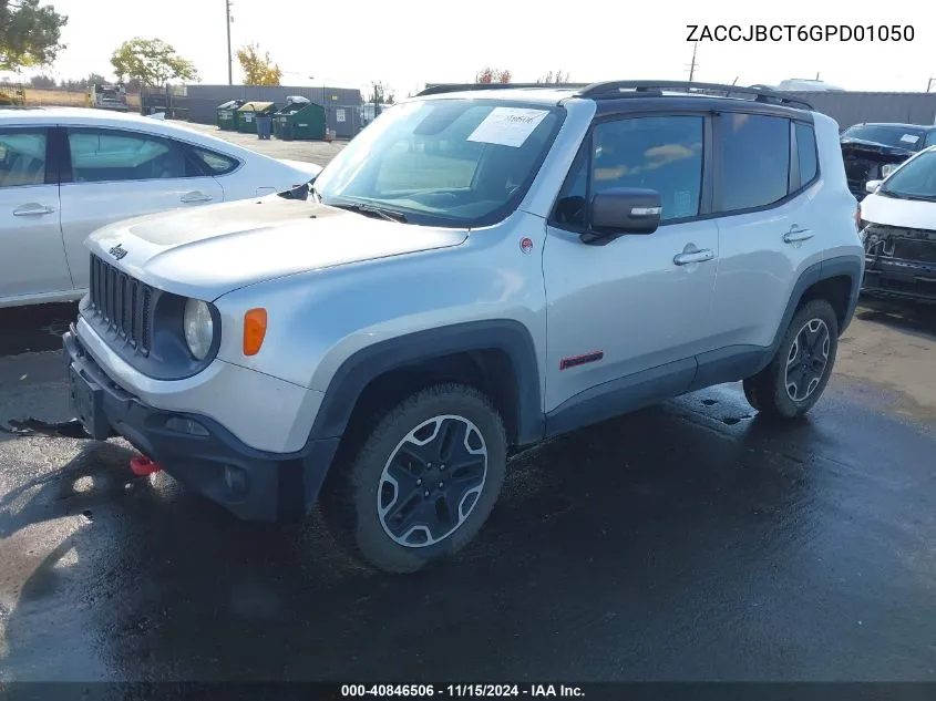 2016 Jeep Renegade Trailhawk VIN: ZACCJBCT6GPD01050 Lot: 40846506