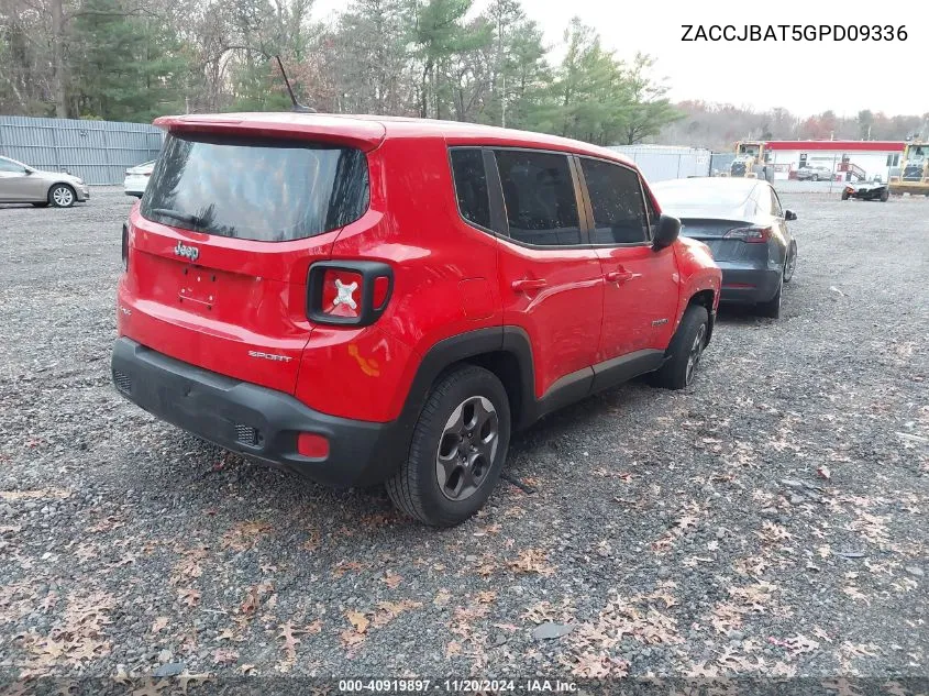 2016 Jeep Renegade Sport VIN: ZACCJBAT5GPD09336 Lot: 40919897