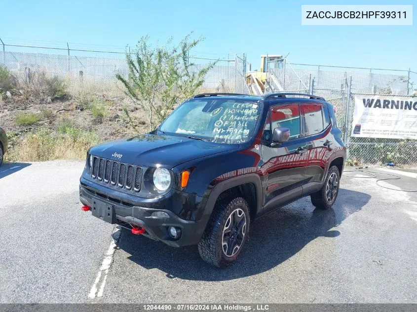 ZACCJBCB2HPF39311 2017 Jeep Renegade Trailhawk