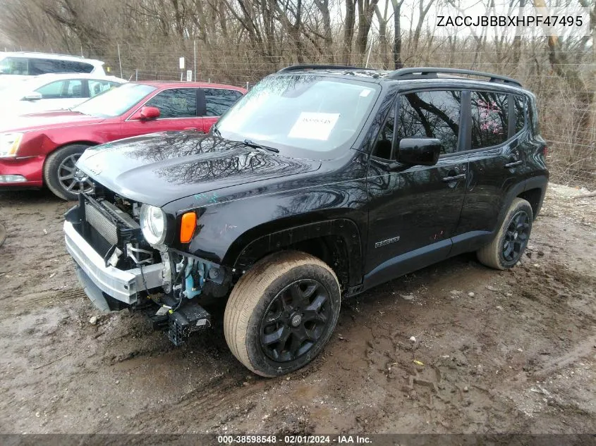 2017 Jeep Renegade Latitude 4X4 VIN: ZACCJBBBXHPF47495 Lot: 38598548