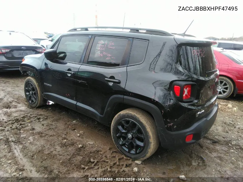 2017 Jeep Renegade Latitude 4X4 VIN: ZACCJBBBXHPF47495 Lot: 38598548