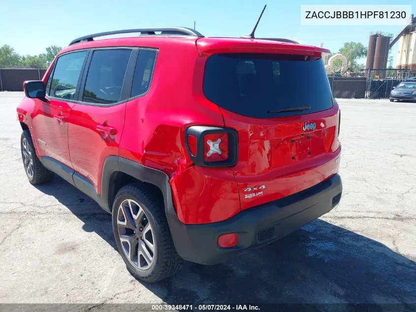 ZACCJBBB1HPF81230 2017 Jeep Renegade Latitude 4X4