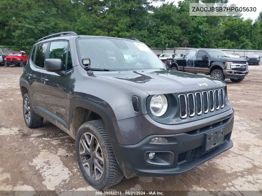 2017 Jeep Renegade Latitude 4X4 VIN: ZACCJBBB7HPG05630 Lot: 39553213