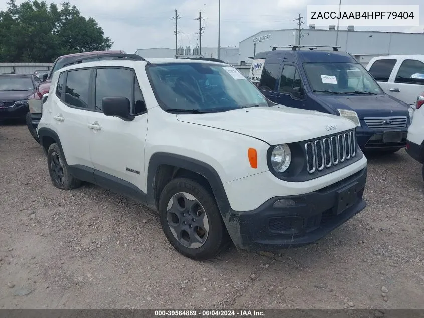 2017 Jeep Renegade Sport Fwd VIN: ZACCJAAB4HPF79404 Lot: 39564889