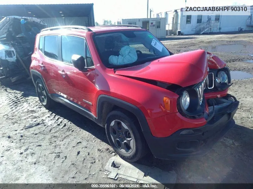 2017 Jeep Renegade Sport Fwd VIN: ZACCJAAB6HPF90310 Lot: 39596107