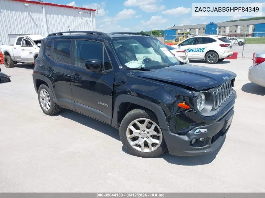 2017 Jeep Renegade Latitude Fwd VIN: ZACCJABB5HPF84349 Lot: 39644130