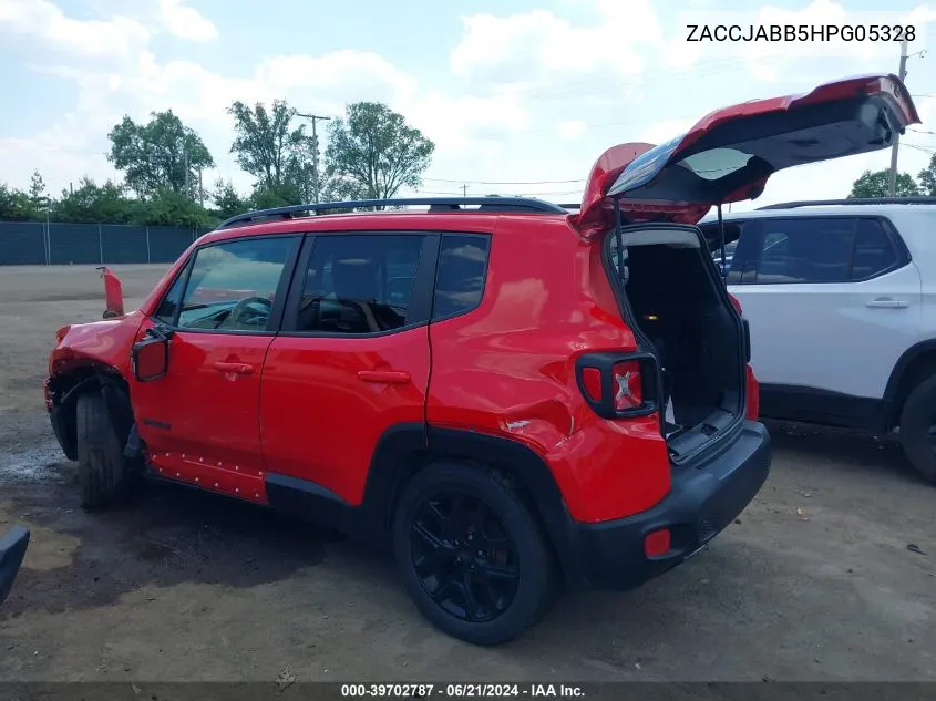 2017 Jeep Renegade Altitude Fwd VIN: ZACCJABB5HPG05328 Lot: 39702787