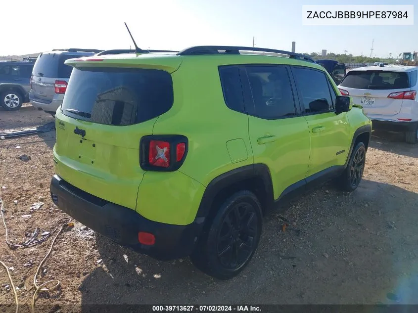 2017 Jeep Renegade Altitude 4X4 VIN: ZACCJBBB9HPE87984 Lot: 39713627