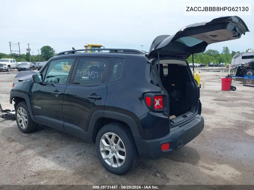 2017 Jeep Renegade Latitude 4X4 VIN: ZACCJBBB8HPG62130 Lot: 39731457