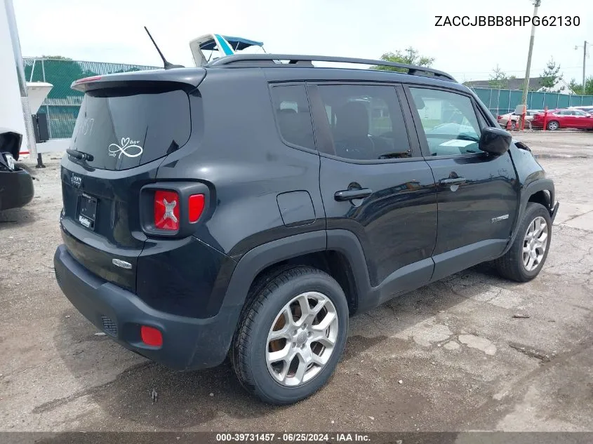 2017 Jeep Renegade Latitude 4X4 VIN: ZACCJBBB8HPG62130 Lot: 39731457