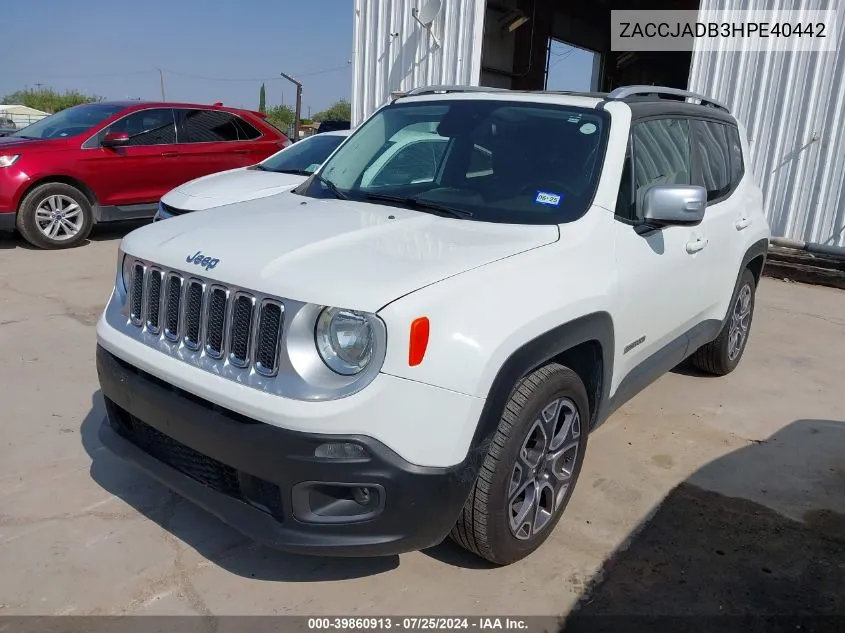 ZACCJADB3HPE40442 2017 Jeep Renegade Limited Fwd