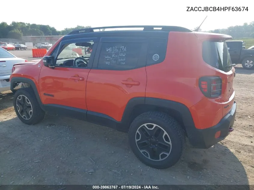 ZACCJBCB4HPF63674 2017 Jeep Renegade Trailhawk 4X4