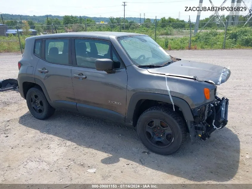 2017 Jeep Renegade Sport 4X4 VIN: ZACCJBAB7HPG36829 Lot: 39881153