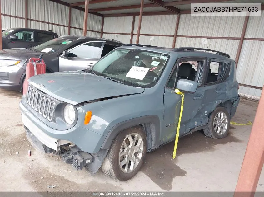 2017 Jeep Renegade Latitude Fwd VIN: ZACCJABB7HPE71633 Lot: 39912495