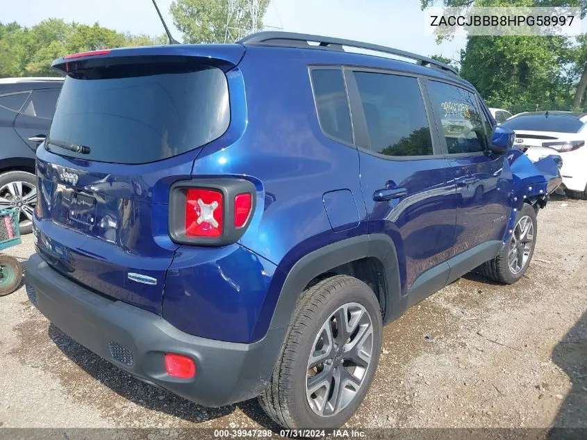 ZACCJBBB8HPG58997 2017 Jeep Renegade Latitude 4X4