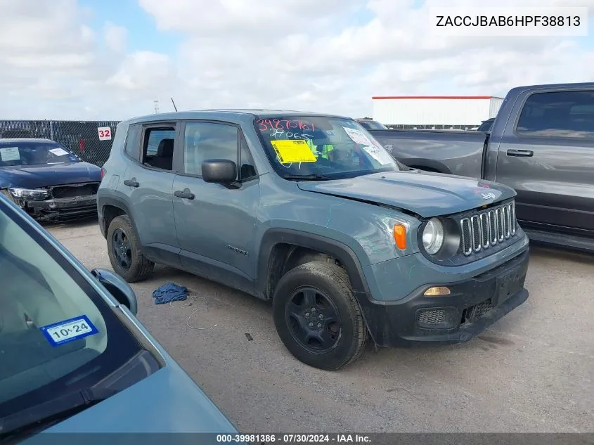 2017 Jeep Renegade Sport 4X4 VIN: ZACCJBAB6HPF38813 Lot: 39981386